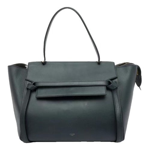 Pre-owned Celine Belt Leather Handbag In Navy