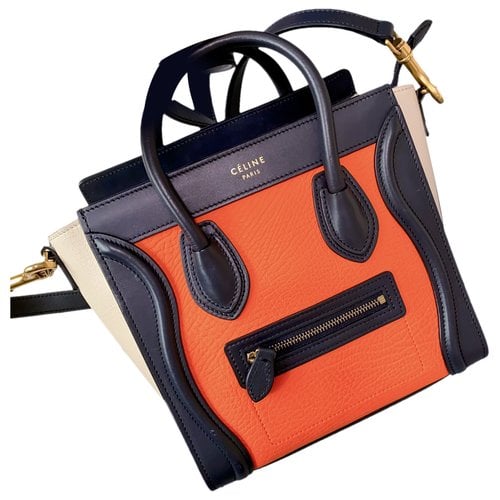 Pre-owned Celine Nano Luggage Leather Handbag In Multicolour