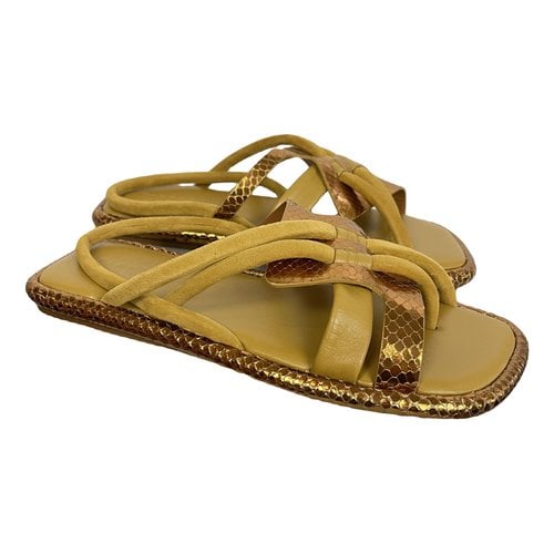 Pre-owned Robert Clergerie Leather Sandal In Yellow