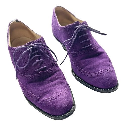 Pre-owned Chanel Lace Ups In Purple