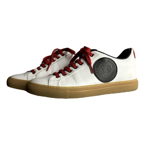 Pre-owned John Galliano Leather Trainers In White