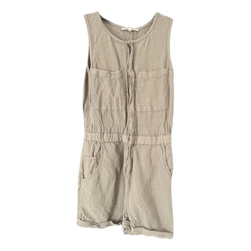 Pre-owned Rip Curl Linen Jumpsuit In Khaki