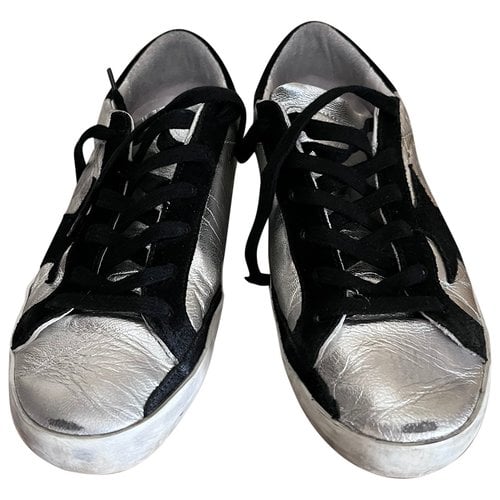 Pre-owned Golden Goose Superstar Leather Trainers In Grey