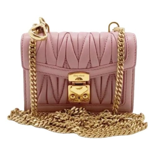 Pre-owned Miu Miu Miu Confidential Leather Crossbody Bag In Pink