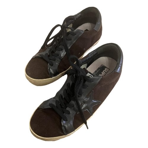 Pre-owned Golden Goose Superstar Leather Trainers In Brown