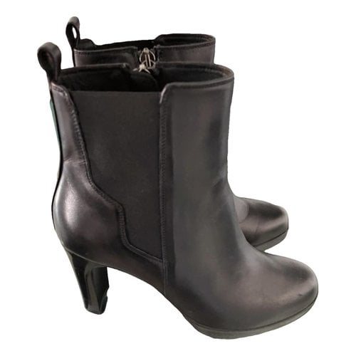 Pre-owned Geox Leather Boots In Black