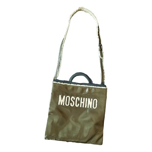 Pre-owned Moschino Patent Leather Tote In Green