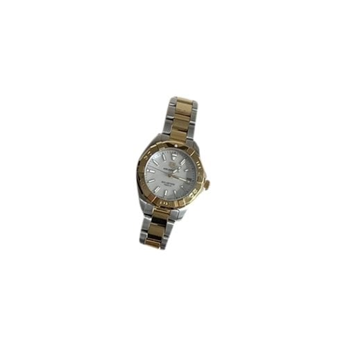 Pre-owned Tag Heuer Aquaracer Watch In Gold