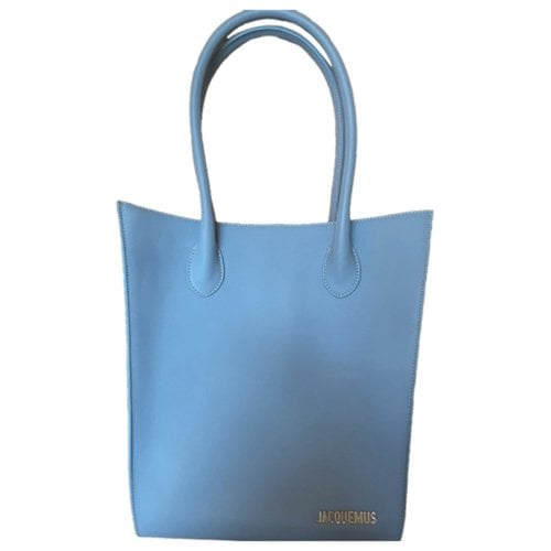 Pre-owned Jacquemus Le Baya Leather Tote In Blue
