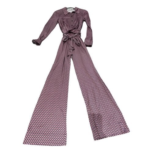 Pre-owned Diane Von Furstenberg Silk Jumpsuit In Pink