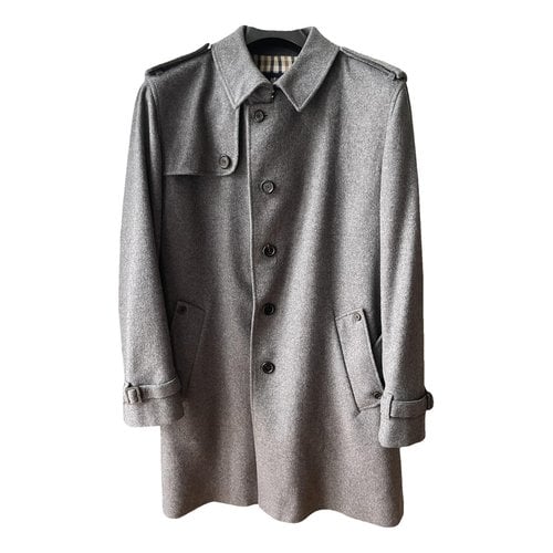 Pre-owned Aquascutum Cashmere Trenchcoat In Grey