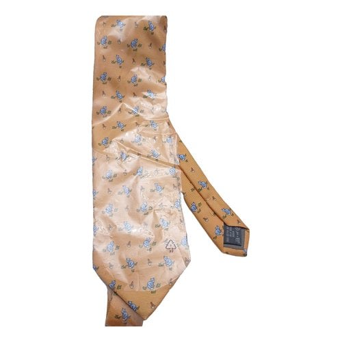 Pre-owned Les Copains Silk Tie In Yellow