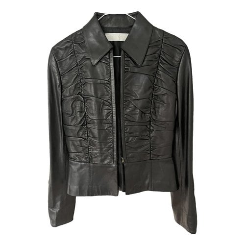 Pre-owned Valentino Leather Biker Jacket In Black