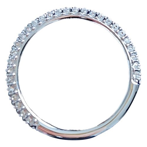 Pre-owned Swarovski Crystal Ring In Grey