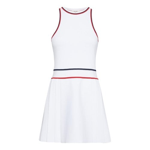 Pre-owned Celine Mini Dress In White