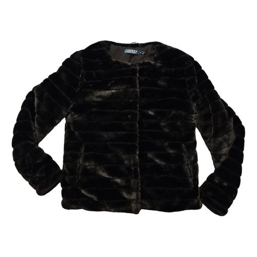 Pre-owned Lauren Ralph Lauren Faux Fur Jacket In Black