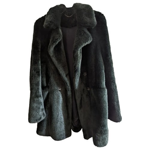 Pre-owned Reiss Faux Fur Coat In Green