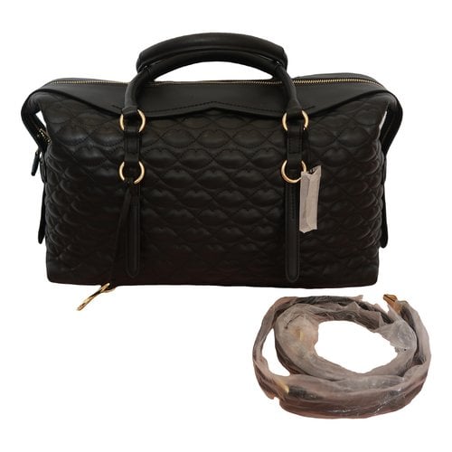 Pre-owned Lulu Guinness Leather Travel Bag In Black