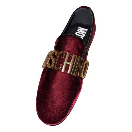 Pre-owned Moschino Flats In Burgundy