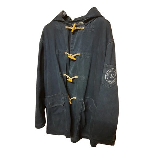 Pre-owned Valentino Cloth Peacoat In Blue