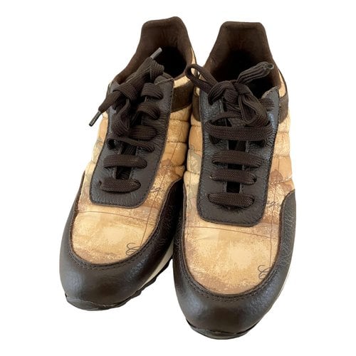 Pre-owned Alviero Martini Leather Trainers In Brown