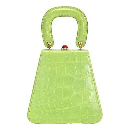 Pre-owned Staud Kenny Leather Handbag In Green