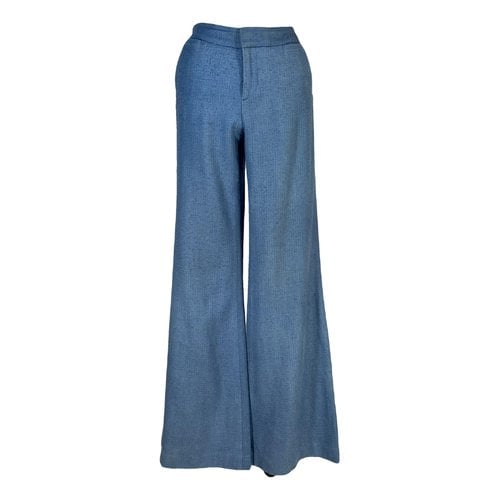 Pre-owned Catherine Malandrino Silk Trousers In Blue