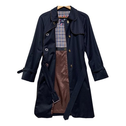 Pre-owned Aquascutum Trench Coat In Navy
