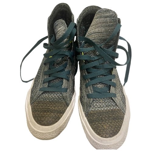 Pre-owned Converse Cloth Trainers In Green
