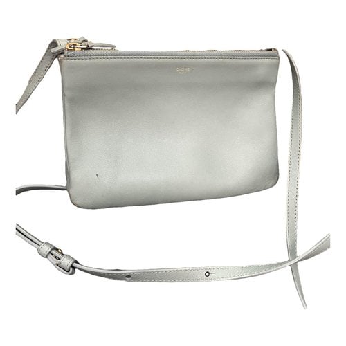 Pre-owned Celine Trio Leather Crossbody Bag In Green