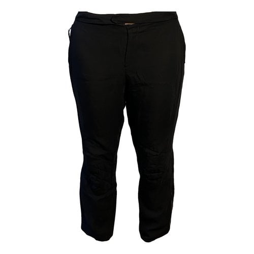 Pre-owned Jean Paul Gaultier Linen Slim Pants In Black