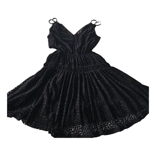 Pre-owned Maje Velvet Dress In Black