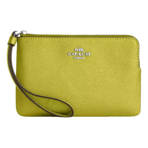 Pre-owned Coach Leather Wallet In Yellow