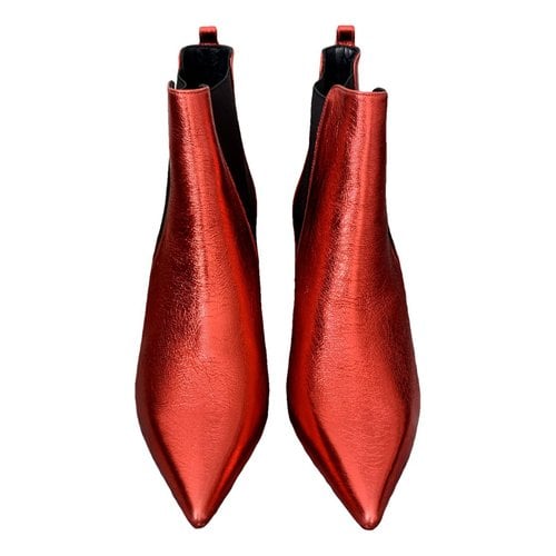 Pre-owned Anine Bing Leather Boots In Red