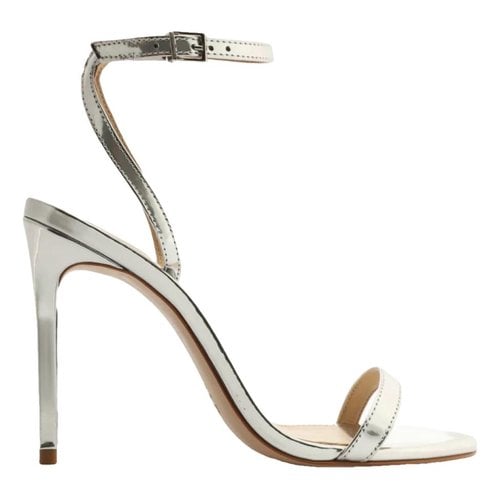 Pre-owned Schutz Patent Leather Sandal In Silver