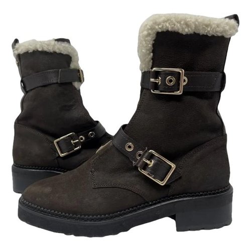 Pre-owned Massimo Dutti Snow Boots In Brown