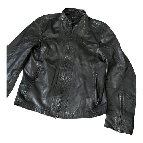 Pre-owned Hugo Boss Leather Jacket In Brown