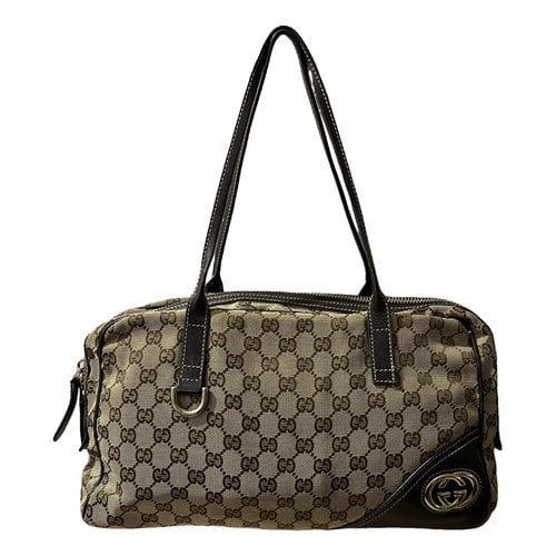 Pre-owned Gucci Princy Cloth Tote In Brown