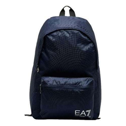 Pre-owned Armani Exchange Cloth Backpack In Blue