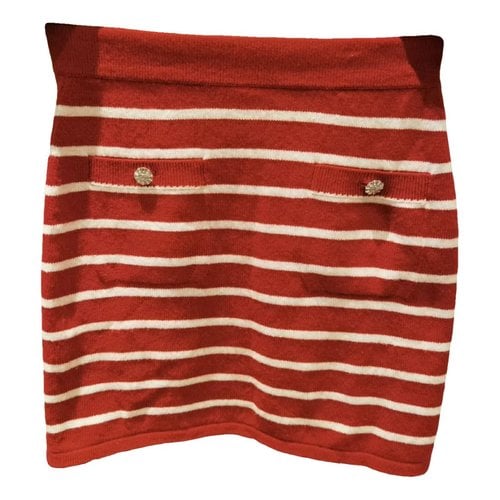 Pre-owned Chanel Cashmere Skirt In Red