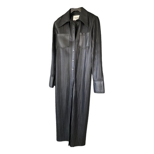 Pre-owned Nanushka Vegan Leather Mid-length Dress In Black