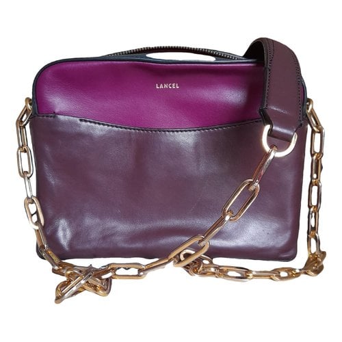 Pre-owned Lancel Leather Crossbody Bag In Purple