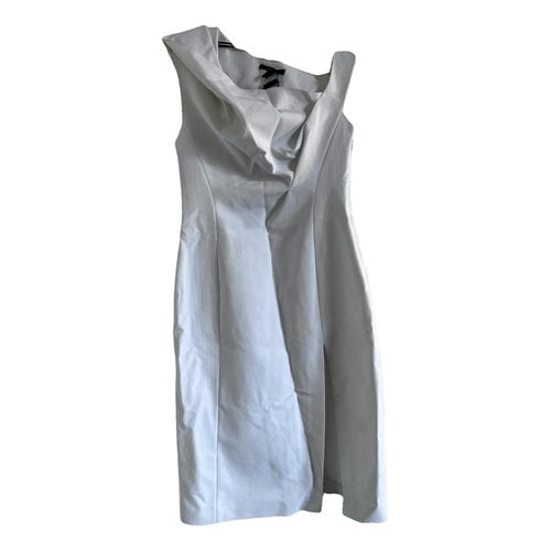 Pre-owned Aqaq Mid-length Dress In White