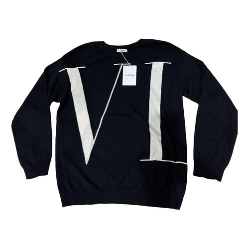 Pre-owned Valentino Vltn Wool Sweatshirt In Black