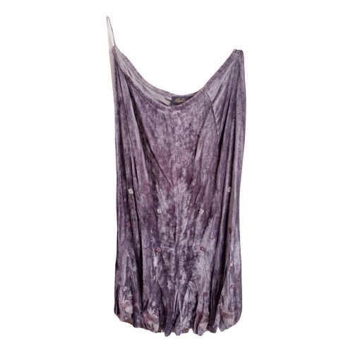 Pre-owned Luisa Spagnoli Velvet Maxi Skirt In Purple