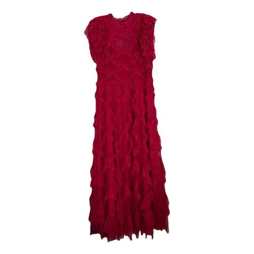 Pre-owned Needle & Thread Lace Dress In Red