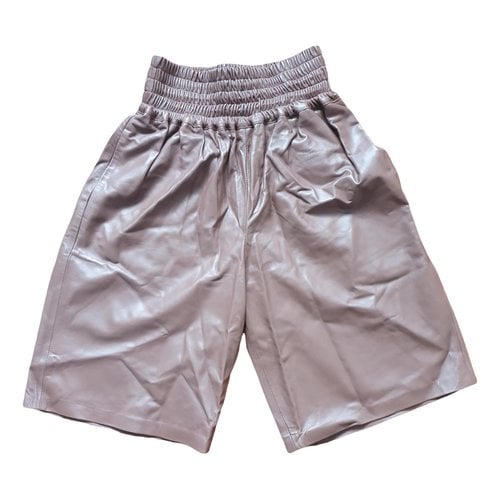 Pre-owned 8 By Yoox Leather Short Pants In Brown