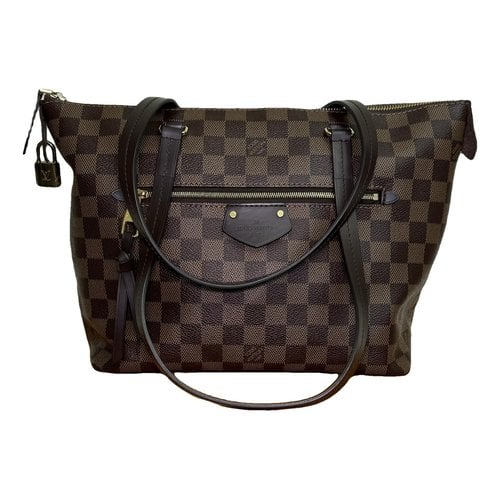 Pre-owned Louis Vuitton Iéna Leather Tote In Brown