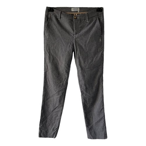 Pre-owned Jeckerson Wool Slim Pants In Grey