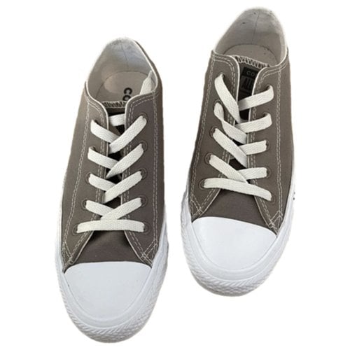 Pre-owned Converse Cloth Trainers In Beige